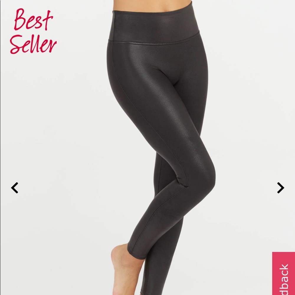 SPANX black leather leggings. Size medium. Only worn a few times.